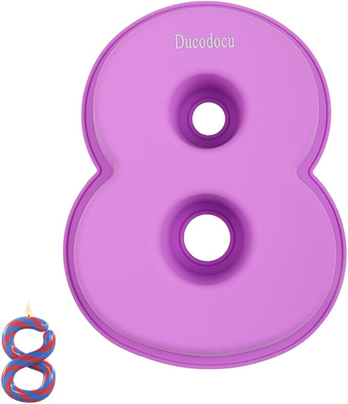 Ducodocu Large Silicone Number Cake Mould 3D Novelty Cake Pan DIY Baking Mold for Birthday Anniversary Number of 1 Purple