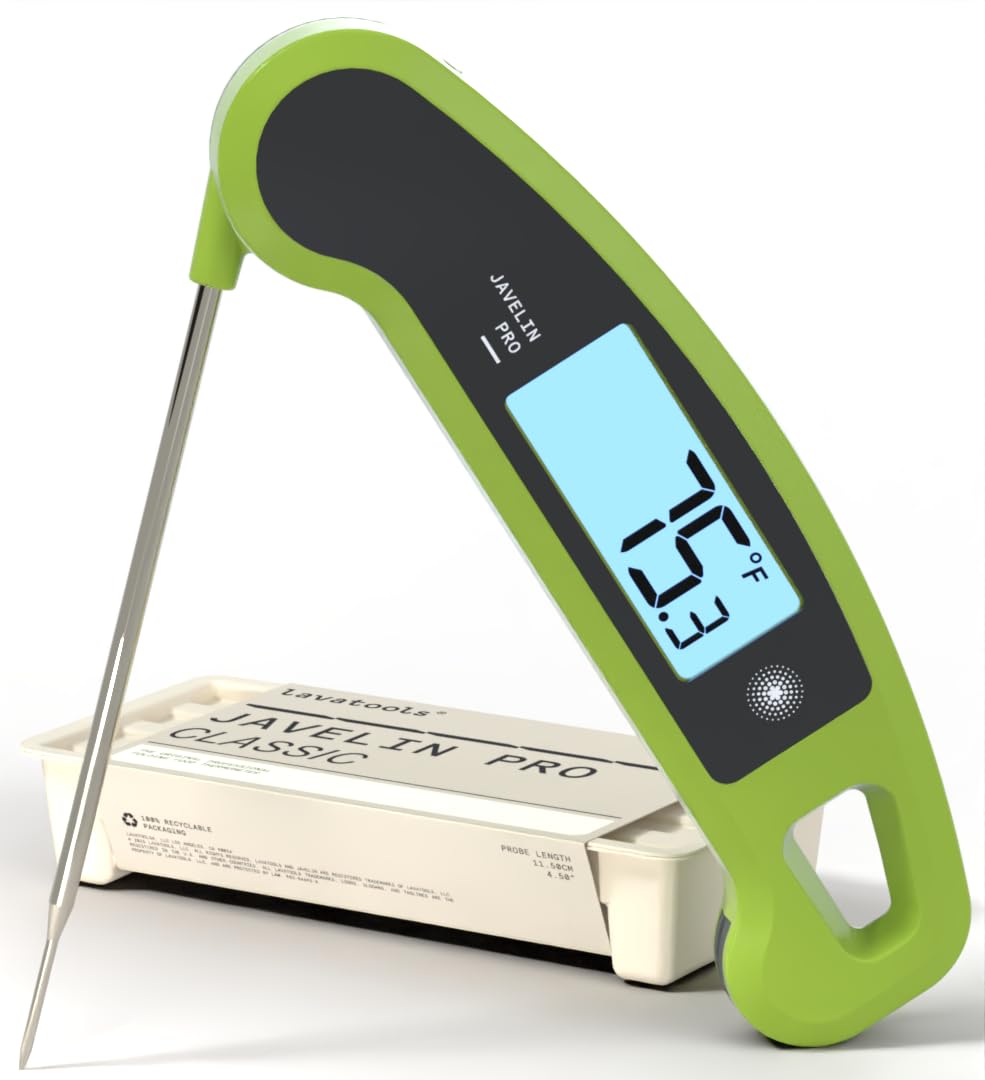 Lavatools Javelin® PRO Classic Ultra-Fast 2-Second Professional Digital Instant Read Meat Thermometer for Grill and Cooking, Auto-Rotating Backlit Display, IP65 Water Resistant, NSF Certified – Maize