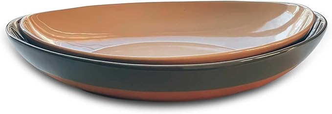 MORA Ceramic Large Serving Bowls- Set of 2 Oval Platters for Entertaining. Modern Kitchen Dishes for Dinner, Fruit, Salad, Turkey, etc. Oven, Dishwasher Safe, 110/80 oz, 16" / 14.6" - Vanilla White