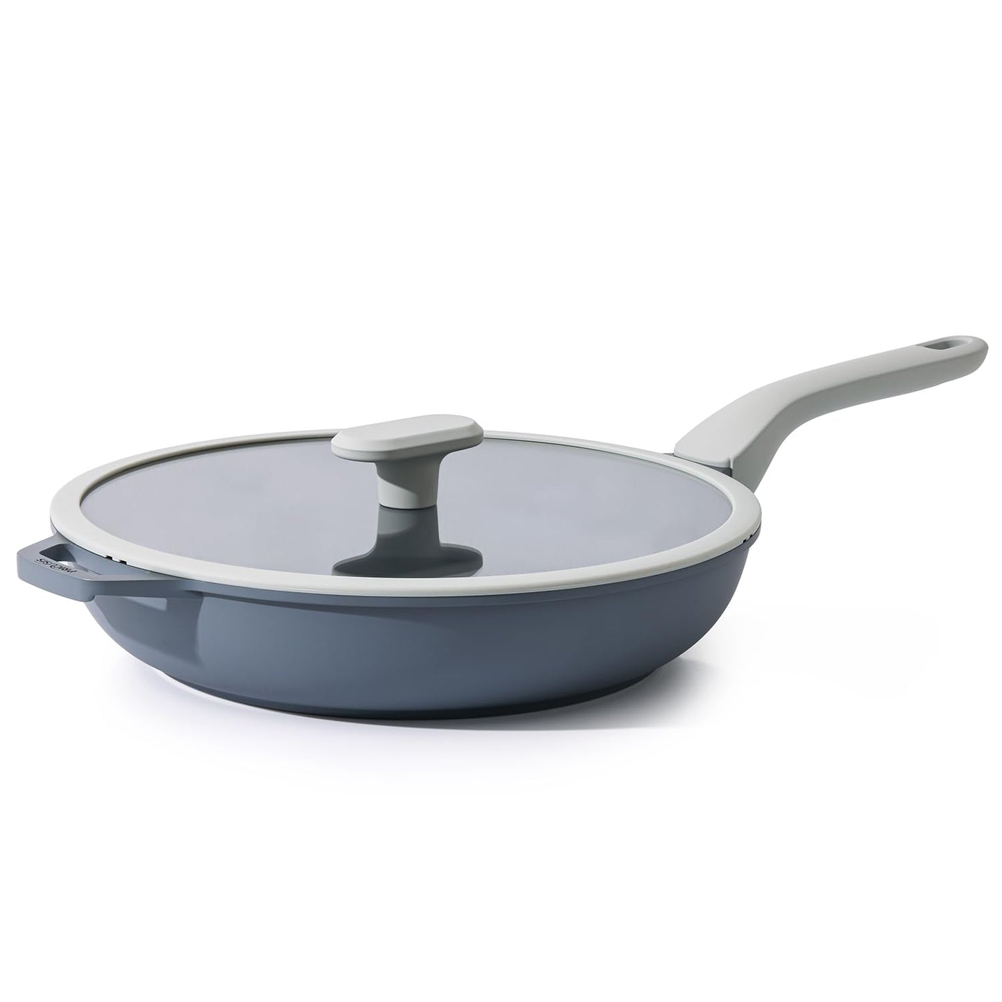 PRICUSIS Nonstick Ceramic Frying Pan with Lid, Non Toxic Skillet, Healthy Egg & Omelet & Chef's Skillet, PTFE PFOA & PFAS Free, Induction Compatible. (10Inch W/L)