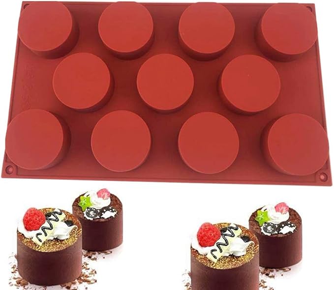 Silicone 11/8/6 Cavity Cylinder Shape Cake Mold For Baking Dessert Ice-Creams Mousse Mould Fondant Decorating Tools (8 Cavity)