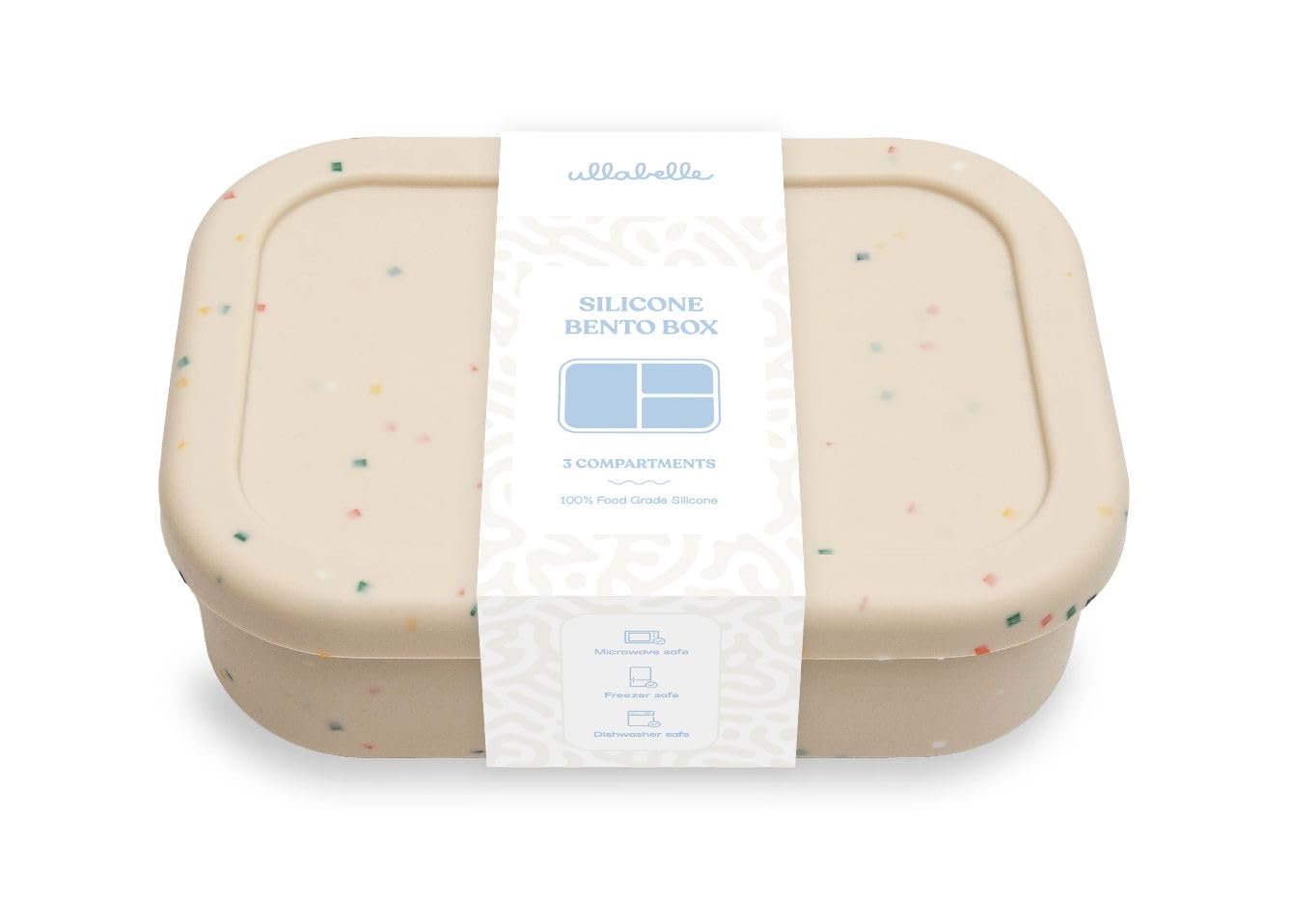Ullabelle Kids Bento Box – 3 Compartments, Leakproof Lunch Box, BPA-Free Snack Container, Divided Lunch Box for Toddlers & Kids, Dishwasher Safe, Easy to Clean (Blue)