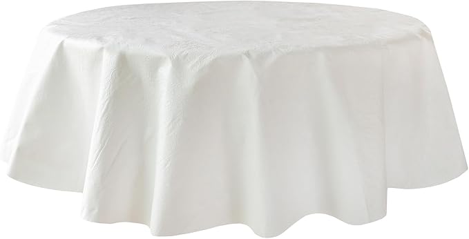 Benson Mills Deluxe Heavy Duty Vinyl Table Pad, Premium Table Protector, Waterproof with Flannel Backing, Quilted Design and Customizable (Off-White, 52" X 90" Rectangular)