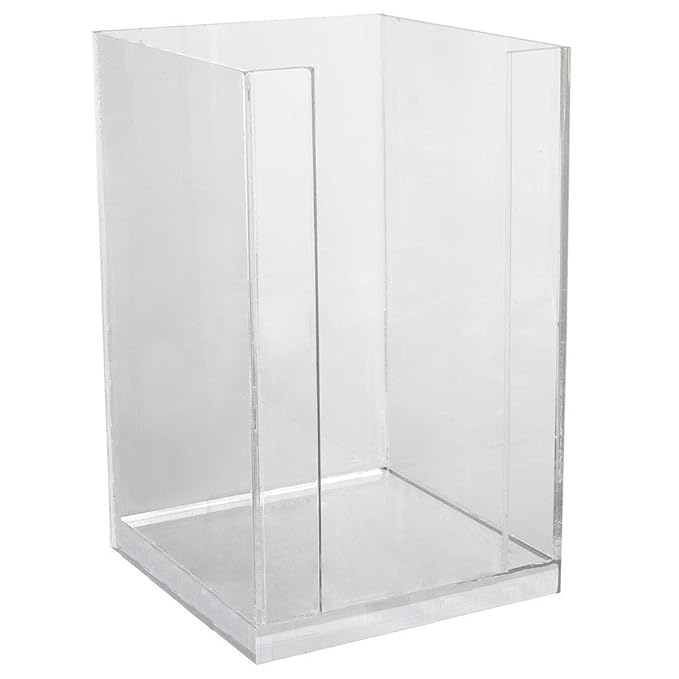 ForPro Square Pad Dispenser - Clear, Acrylic, Open Sides and Top Dispenser - Fits 4” x 4” Cotton Pads - 7” H x 4.25” W x 4.25” L (Pack of 2)
