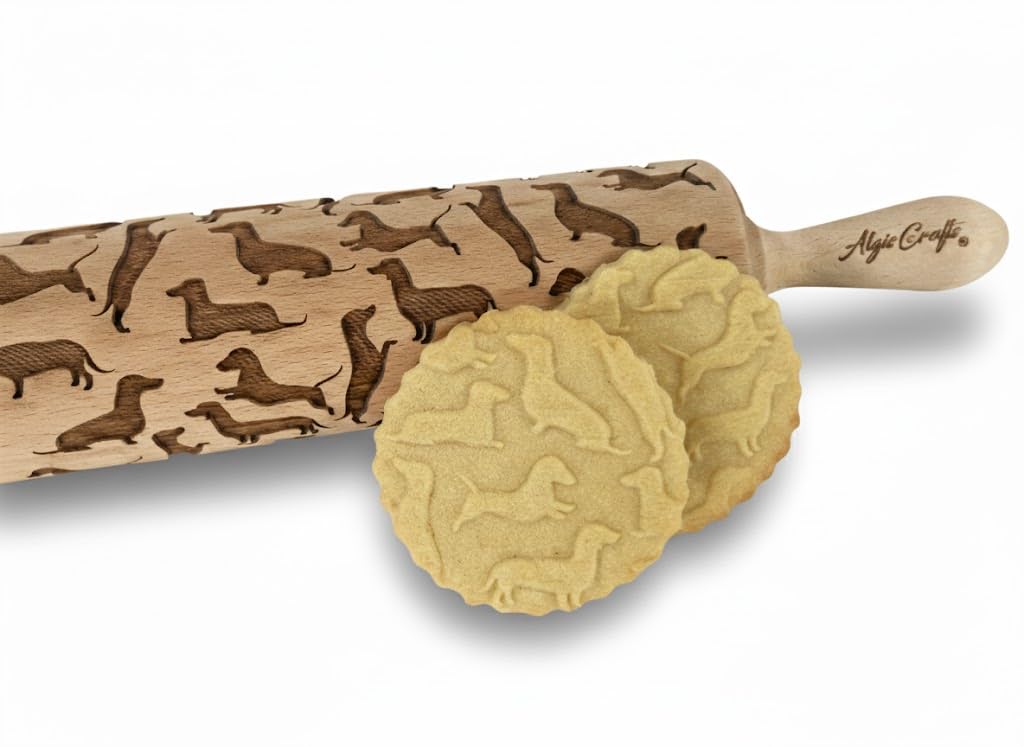 DINOSAURS EMBOSSING ROLLING PIN ENGRAVED with DINOSAURS for EMBOSSED COOKIES JURASSIC ANIMALS TYRANNOSAURUS REX