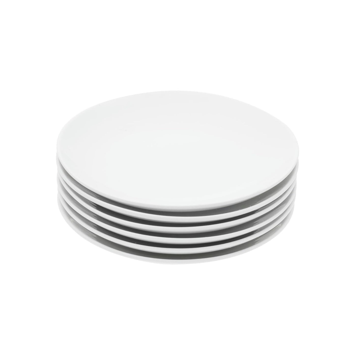 Miicol Ceramic Appetizer Plates Set of 6, White Dessert Plates 8 Inch, Small Dinner Plates, Modern Round Salad Plates, Porcelain Serving Dishes for Snack, Bread, Fruit, Microwave & Dishwasher Safe