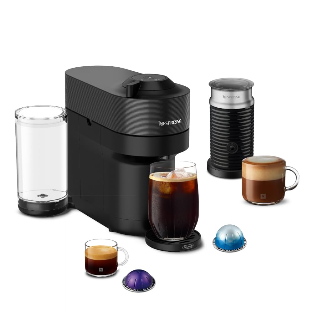 Nespresso Vertuo Pop+ Coffee Machine with Milk Frother, Pacific Blue