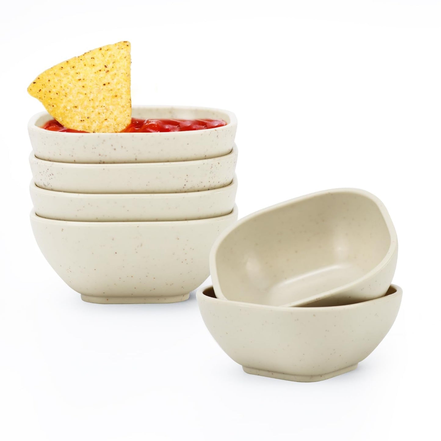 Homienly Wheat Straw Dipping Bowls Set of 6, 4.5oz Small Dessert Bowls, Unbreakable Dip Bowls & Sauce Bowls, Small Bowls for Dips, Mini Prep Small Bowl for Soy Sauce & Sides, 6 Color