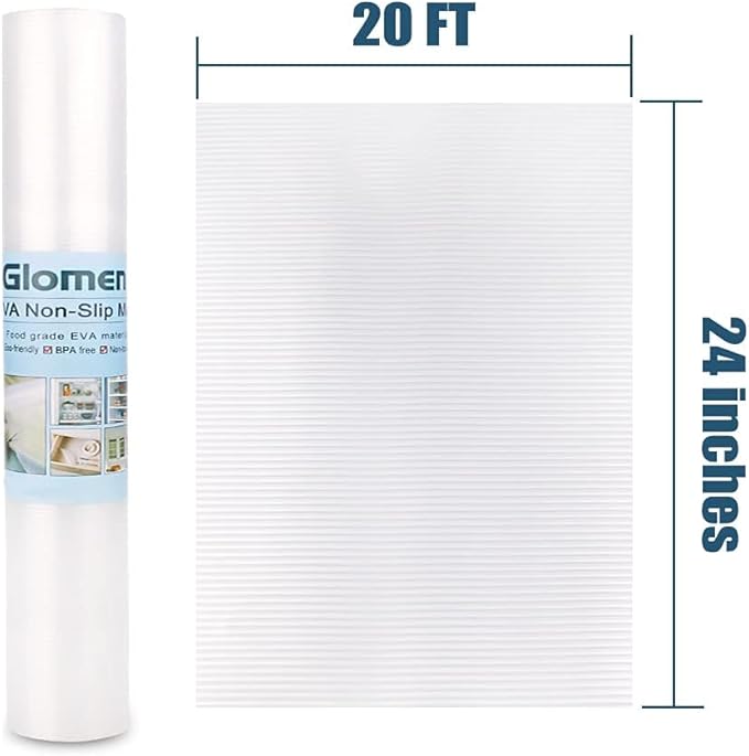 Shelf Liner, Non-Slip Cabinet Liner, Washable Oil-Proof for Kitchen Cabinet, Shelves, Refrigerator, Storage, Desks, 24 Inches x 20 FT, Non Adhesive Drawers Liner (24 Inches x 20 FT, Thickened)…