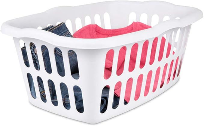 Sterilite Rectangular Laundry Basket, White