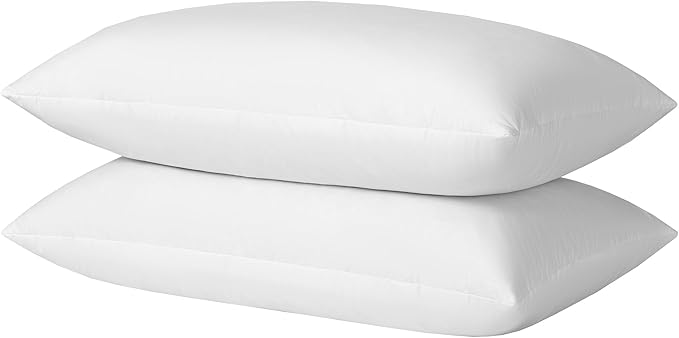 basic home Hotel-Style Goose Feather Down Euro Pillow Insert for Sofa & Bed - 100% Odorless & Plump Cushion Filler - 233TC Cotton with Inner Liner to Prevent Poking (30x30 Inch)