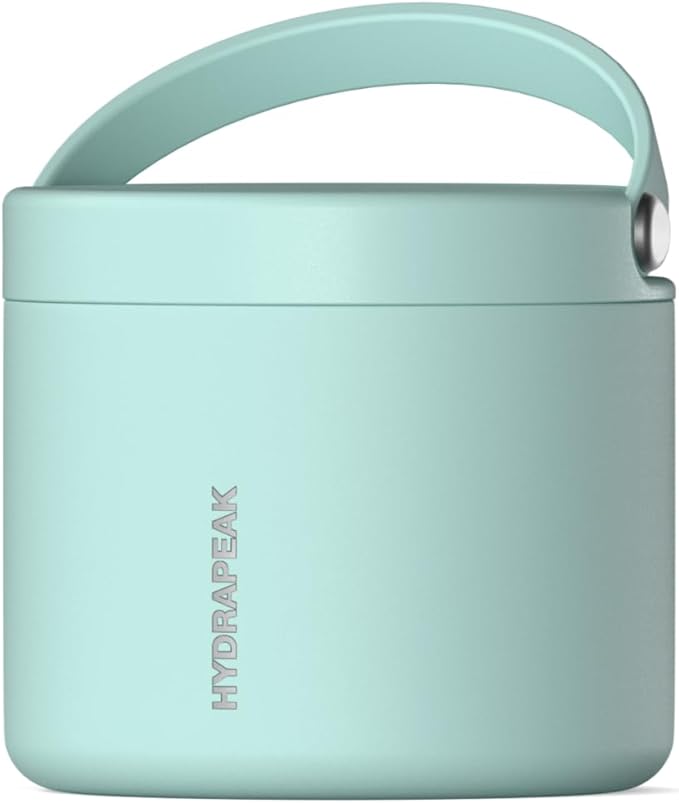 Hydrapeak 18oz Stainless Steel Vacuum Insulated Food Jar for Hot Food and Cold Food, Wide Mouth Leak-Proof Soup Jar for Adults, 10 Hours Hot and 16 Hours Cold (Fresh Mint)