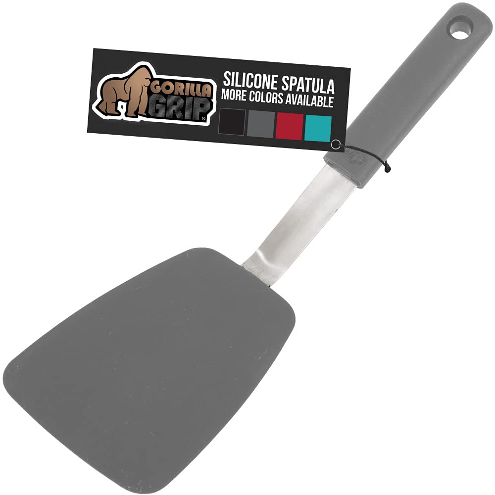 GORILLA GRIP Patented Nonstick Spatula for Frying Pan, 11.6 inch, Gray