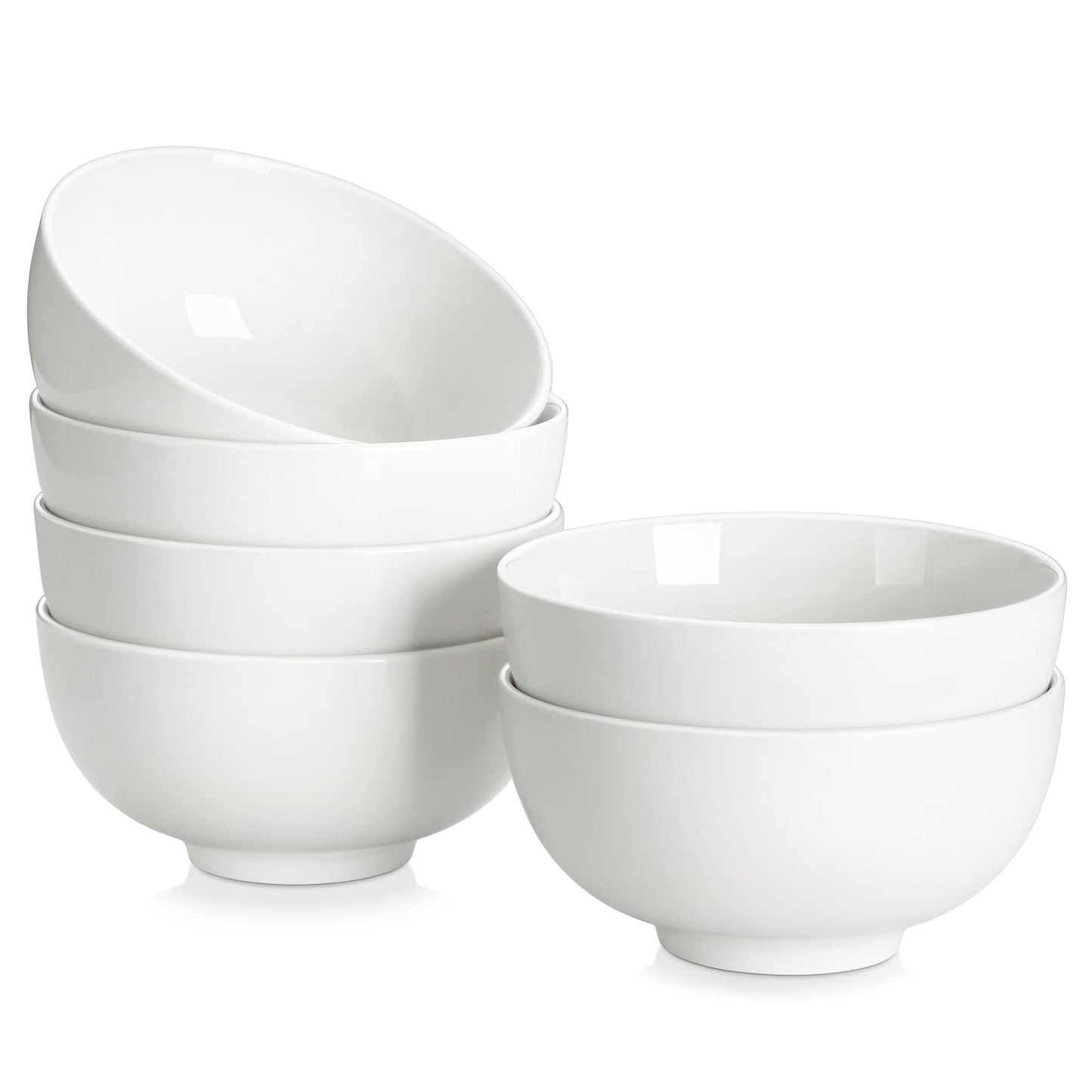 MALACASA 26 Oz Black Ceramic Bowls Set of 6,Cereal & Soup Bowl for Kitchen