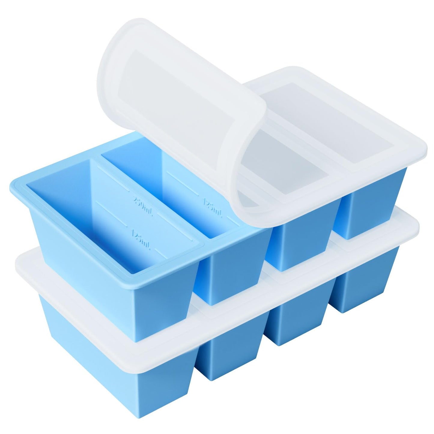 Silicone Freezer Tray for Sauce Cube: GGOW Silicone Freezing Tray for Soup Storage - Freeze 250mL 125mL Souped Broth Portion
