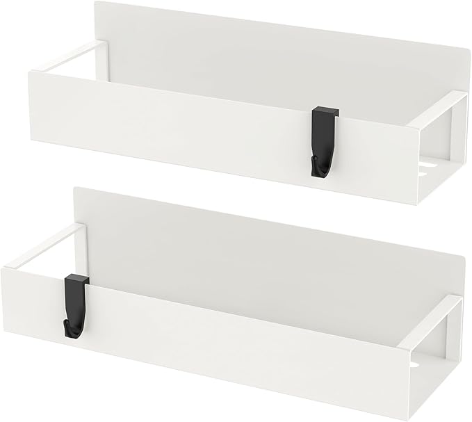 2 Pack Magnetic Spice Storage Rack Organizer for Refrigerator and Oven, Cream White Fridge Organizers and Storage