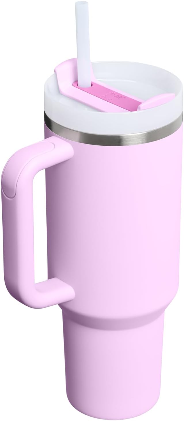 STANLEY Quencher H2.0 Tumbler with Handle and Straw 40 oz | Flowstate 3-Position Lid | Cup Holder Compatible for Travel | Insulated Stainless Steel Cup | BPA-Free | Soft Orchid