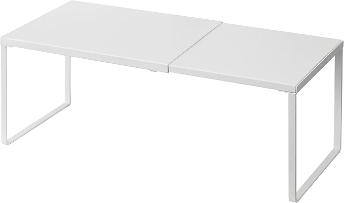Nxconsu Expandable Cabinet Shelf, Shelf Riser for Cabinets, 11.8" White