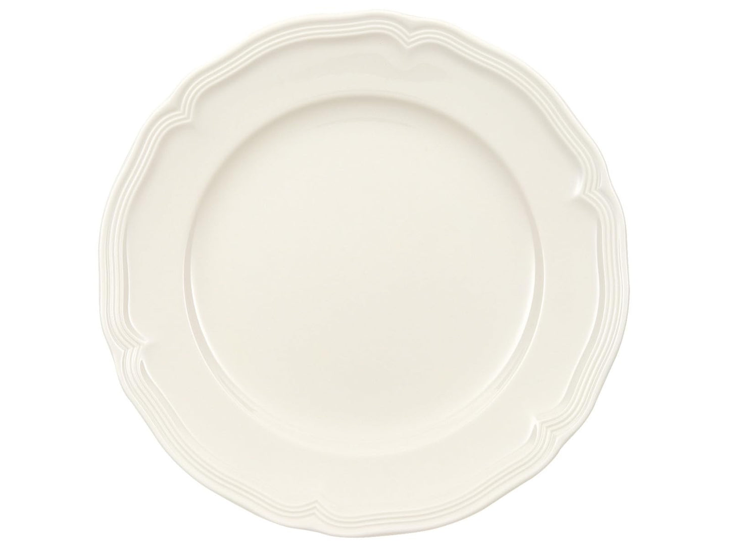 Villeroy & Boch Manoir Collection Pasta Bowl/Soup Plate, Premium Porcelain, Made in Germany, Dishwasher and Microwave Safe, Wide Rim, 9 in Diameter, 10 oz Capacity, Rich, Creamy White