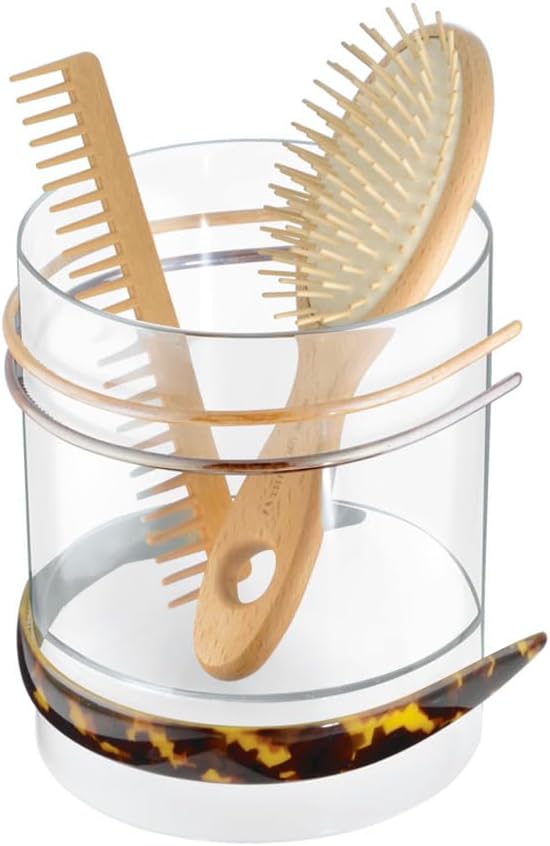 iDesign Hair Accessories Organizer Canister, The Clarity Collection – 6" x 6" x 7", Clear