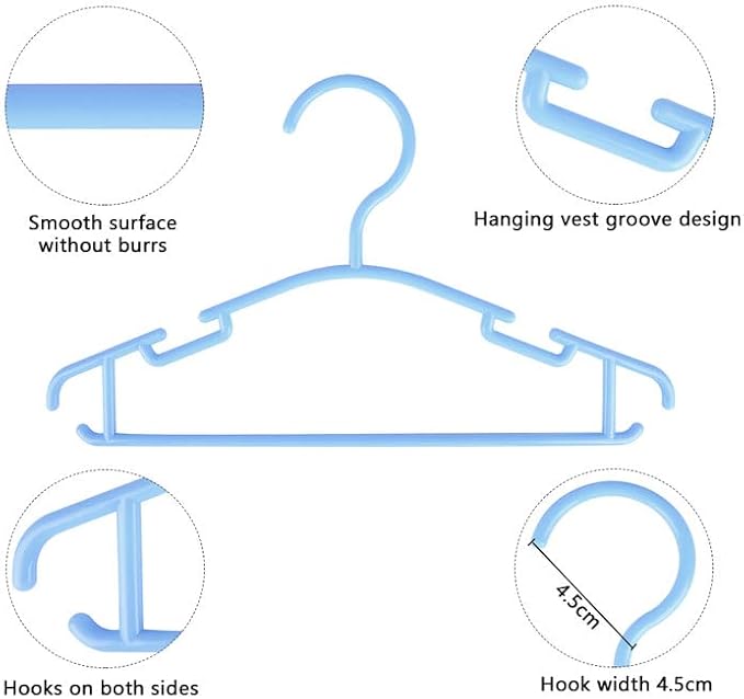 GoodtoU Baby Hangers Plastic Baby Clothes Hanger 100 Pack Kids Hangers for Closet Infant Toddler Children Hanger Blue