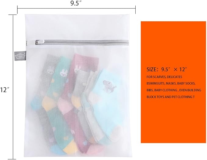 Kimmama Lingerie Bags for Washing Delicates, Garment Bag for Washing Machine, Mesh Laundry Bags for Cleaning Clothes, Tie, Scarf, Socks, Stockings, Shirts, Toys, 3S