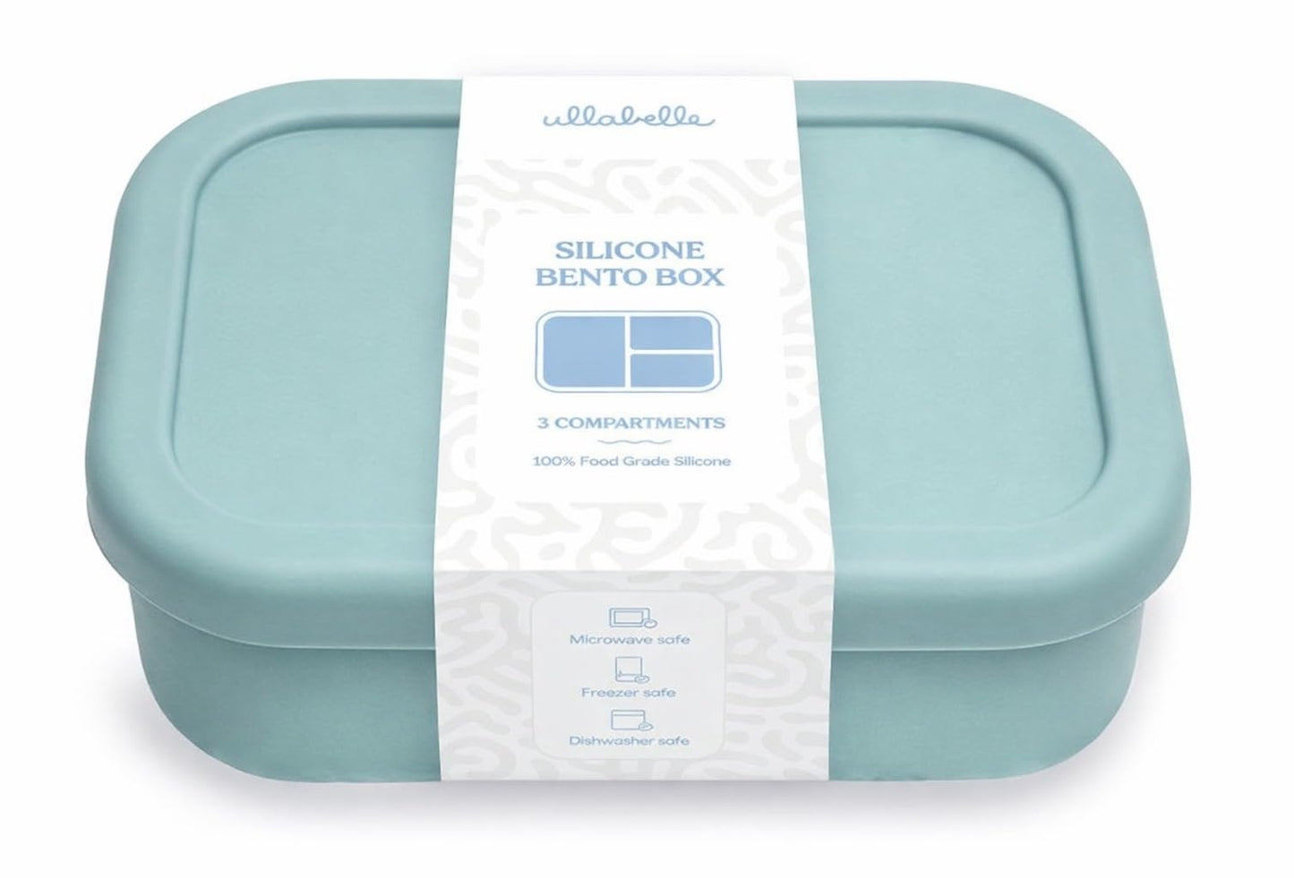 Ullabelle Kids Bento Box – 3 Compartments, Leakproof Lunch Box, BPA-Free Snack Container, Divided Lunch Box for Toddlers & Kids, Dishwasher Safe, Easy to Clean (Blue)