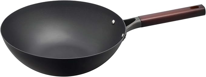 Helen's Asian Kitchen Carbon Steel Mini Wok, 8-Inch, Flat Bottom Chinese Stir Fry Pan With Rubberwood Handle For Single-Serve Stir Fry, Fried Rice, Noodles, And Asian Cooking