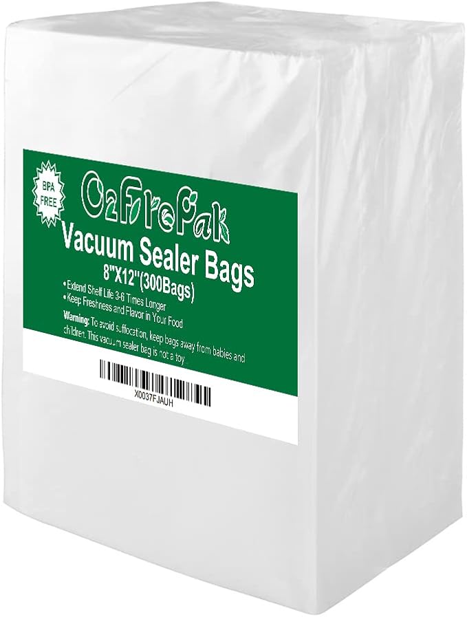 O2frepak Plus Quart 10"x13" Vacuum Sealer Bags 300ct for Food Storage