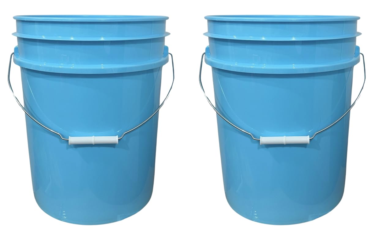 House Naturals 5 Gallon Premium HPDE Plastic Bucket - Made in USA Food Grade Container, BPA Free All Purpose Pail (5, Red)
