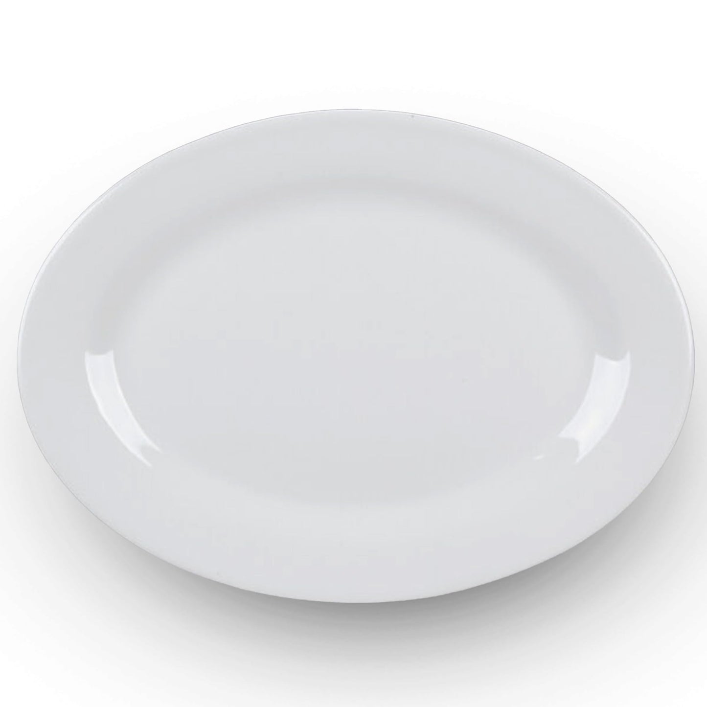 Tuxton China ALH-160 Platter, 16-1/8" x 11-1/4", Oval, Wide Rim, Rolled Edge, Microwave and Dishwasher Safe, Oven Proof, Fully Vitrified, Alaska, Porcelain White, Pack of 6