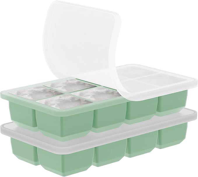 2 Pack Silicone 2 Inch Large Ice Cube Molds for Cocktails Wine Fruit and Bourbon Whiskey Easy Release Ice Cube Tray with Lid Ideal for Cold Drinks and Entertaining Gatherings