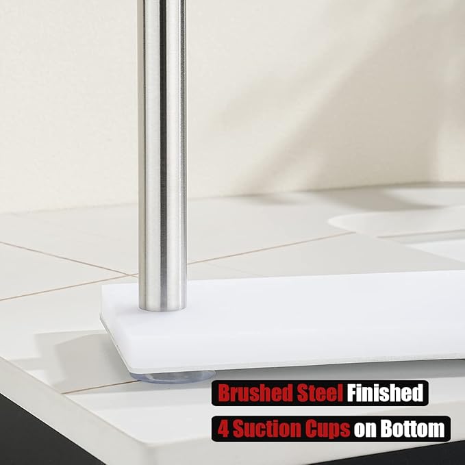 JQK Hand Towel Holder Stand Brushed, Modern Tree Rack Free Standing for Countertop with 12 Inch Bar, 304 Stainless Steel Thicken 0.8mm, HTT170-WN