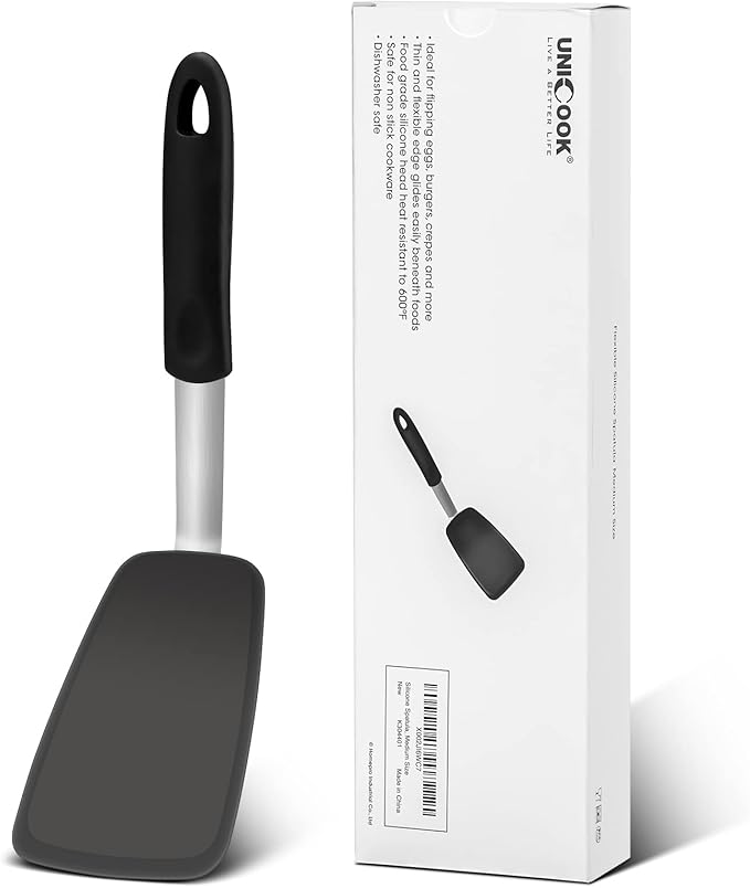 Unicook 2-Piece Silicone Spatula Set, Food Grade Turner, Small and Medium
