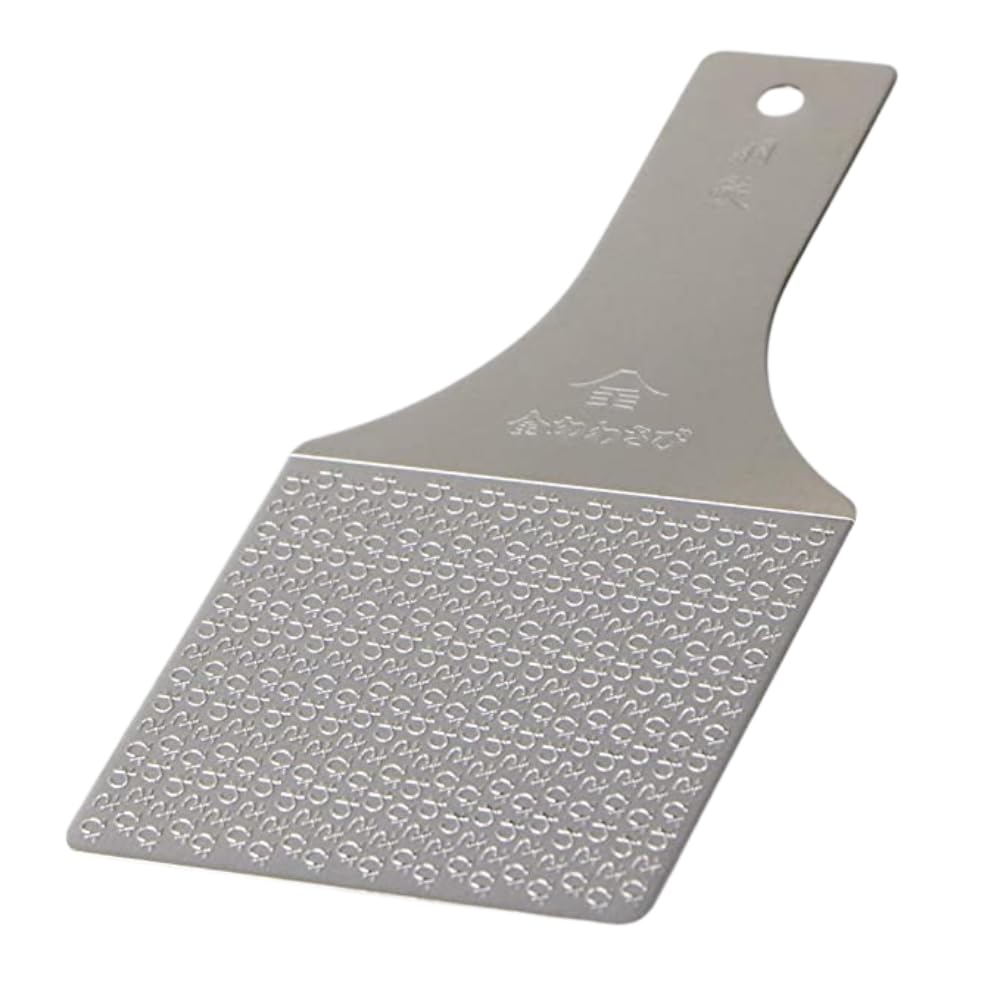 Sustainable Stainless Steel Wasabi Grater - Hagane Zame MASTER - Grate Wasabi, Garlic, Ginger, Apples, Fruits, Vegetables, Creamy Texture/Kinjirushi Wasabi (14.5 x 7.1)
