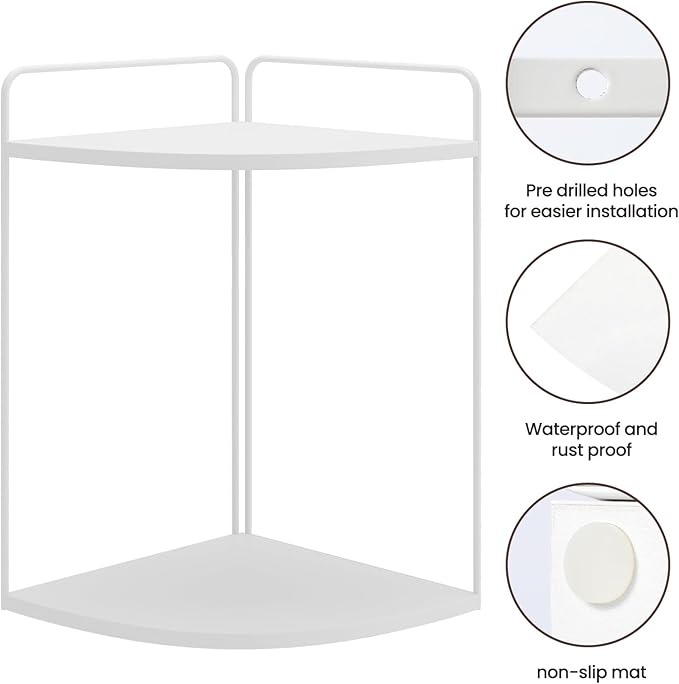 Bathroom Counter Organizer,Countertop Organizer,Vanity Organizers,Bathroom Storage,Bathroom Sink Caddy,Counter Shelf,Corner Counter,Corner Shelves(White)