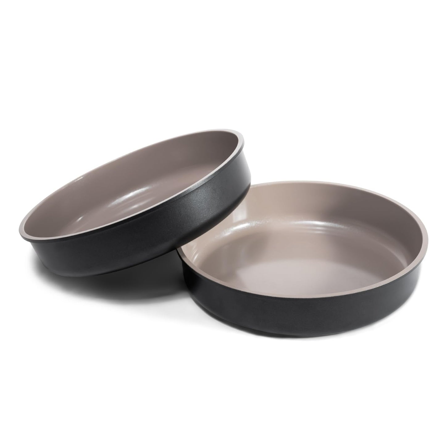 INSETFY 9.5 Inch Round Cake Pan,Cast Aluminum Bakeware Ceramic Nonstick for Cake Baking,Oven and Dishwasher Safe(Beige)