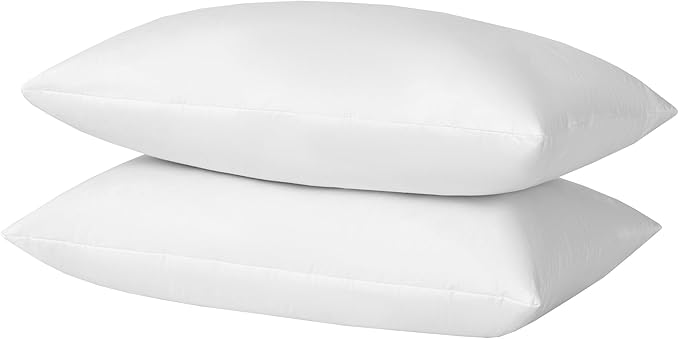 basic home Hotel-Style Goose Feather Down Euro Pillow Insert for Sofa & Bed - 100% Odorless & Plump Cushion Filler - 233TC Cotton with Inner Liner to Prevent Poking (30x30 Inch)