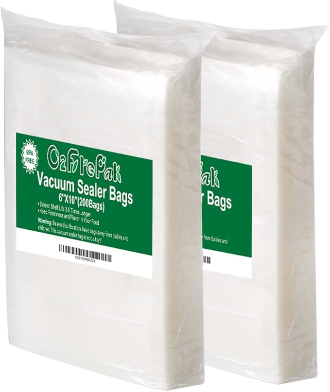 O2frepak Gallon 11"x16" Vacuum Sealer Bags 200ct for Food Storage
