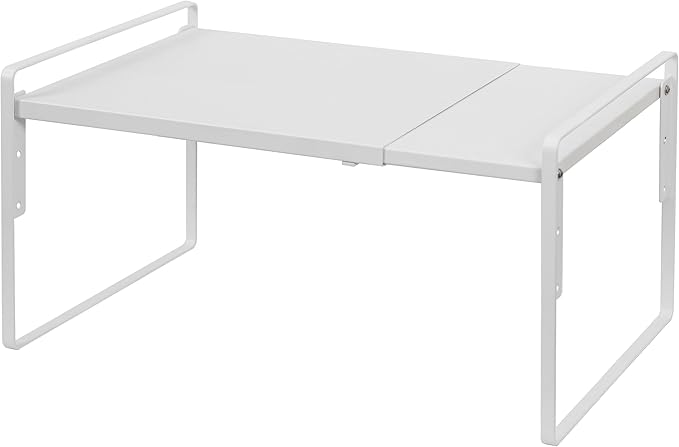 Nxconsu Cabinet Shelf Riser, Adjustable Cabinet Organizer, 10.3" Deep White