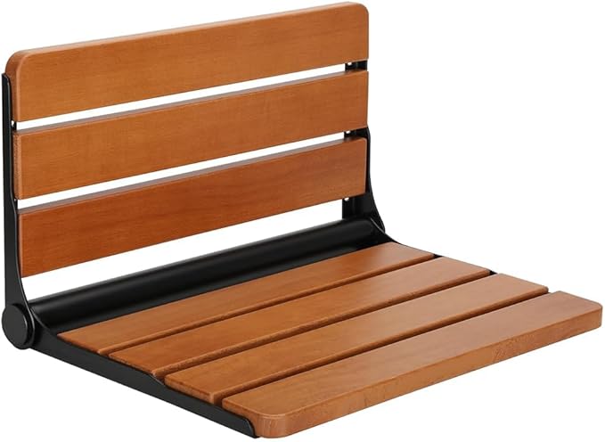 Foldable Shower Seat Wall Mounted, Folding Shower Bench for Small Shower Spaces, 400lbs Max Load for Inside Shower, 16"