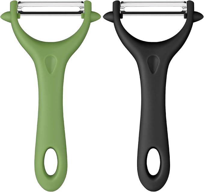 AUAUY 2PCS Potato Peeler, Y-Shaped Swivel Vegetable Peeler, Green + Black