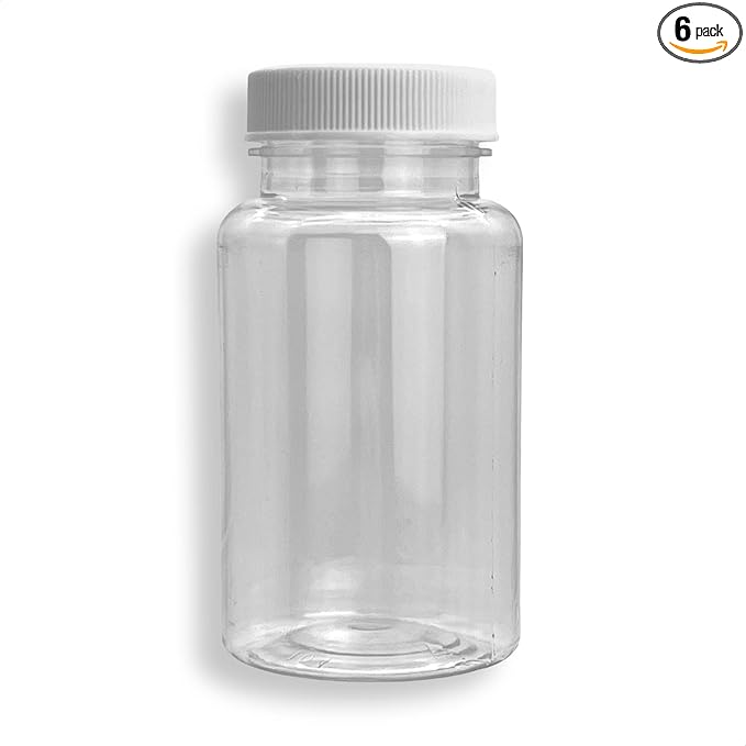 LUBEFLEX Oil Sampling Bottle - Made in USA - Pack of 6 Oil Analysis Sampling Clear Plastic Bottle 4 oz (120 ml) Capacity with 38-400 Cap Size - FDA Compliant and BPA Free …