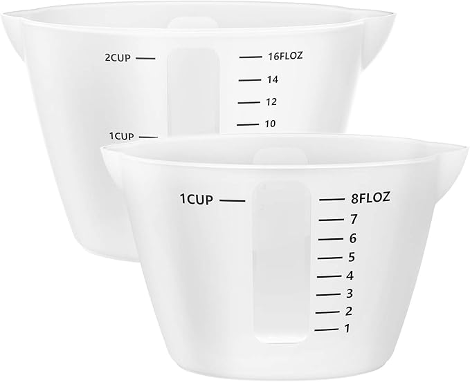 Gartful 500ml Large Silicone Measuring Cups, 2-Cup Resin Mixing & Pouring Cups for Epoxy, Resin Jewelry Making, Nonstick Reusable Craft Measuring Cups, 16 oz, Set of 2