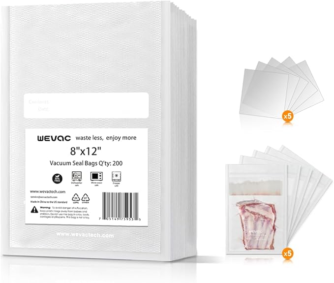 Wevac Vacuum Sealer Bags 11x16" 100 Gallon for Food Saver Vacuum Machine