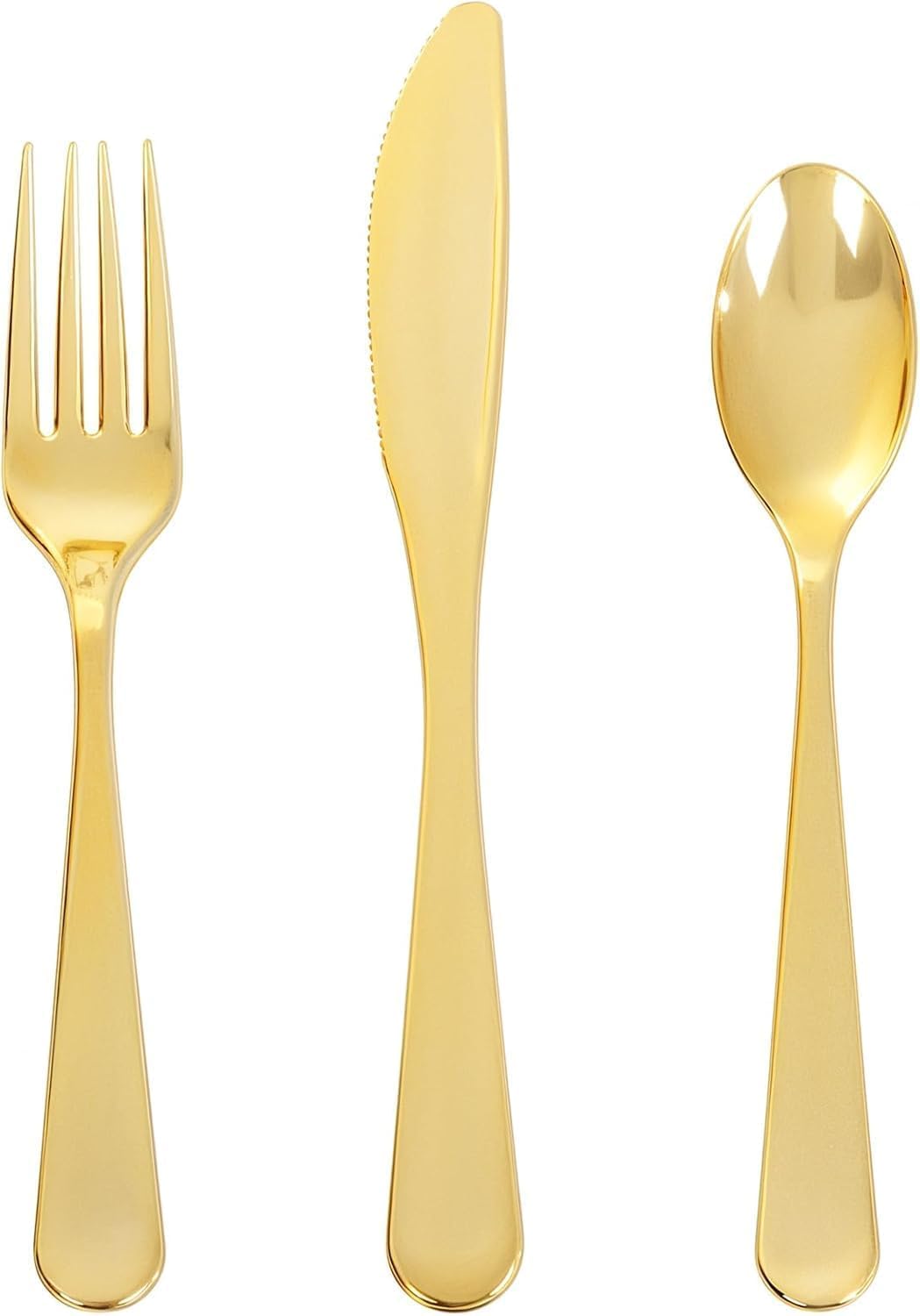 Joyido 150PCS Gold Plastic Silverware Set Heavy Duty for Weddings
