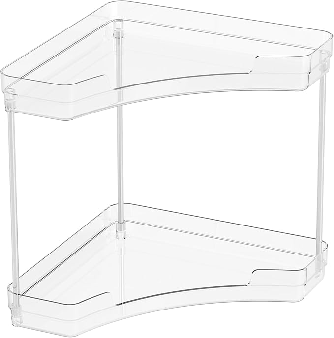 Yieach 2 Tier Corner Bathroom Counter Organizer,Clear Sink Shelf,Bathroom Corner Organizer and Storage for Restroom,Vanity Countertop,Two Tier Small Sink Organizers & Rack for Makeup,Beauty Product