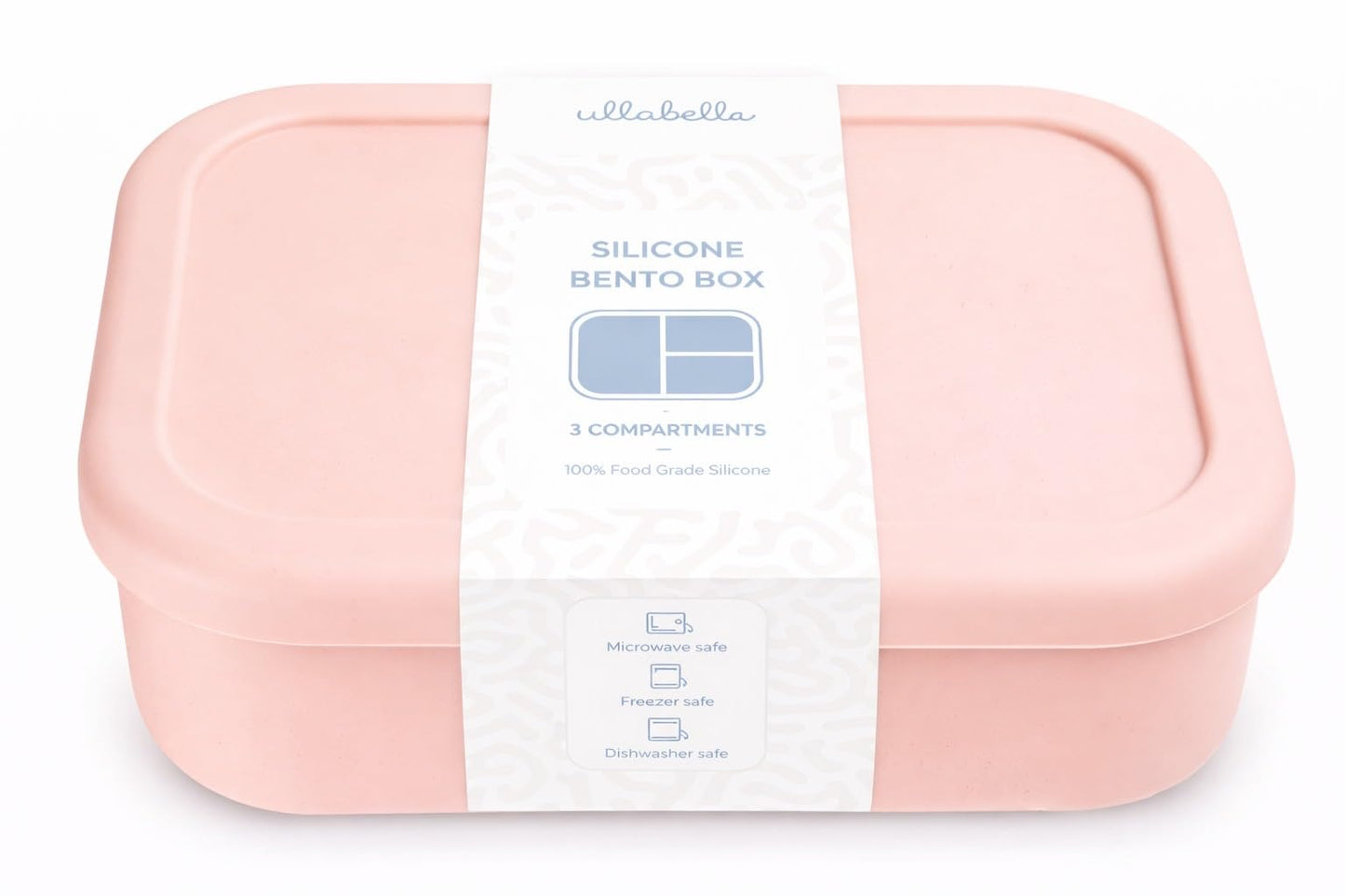 Ullabelle Kids Bento Box – 3 Compartments, Leakproof Lunch Box, BPA-Free Snack Container, Divided Lunch Box for Toddlers & Kids, Dishwasher Safe, Easy to Clean (Blue)