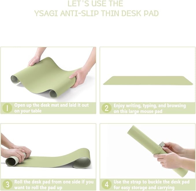 YSAGi Non-Slip Leather Desk Pad L Size, Waterproof Laptop Computer Desk
