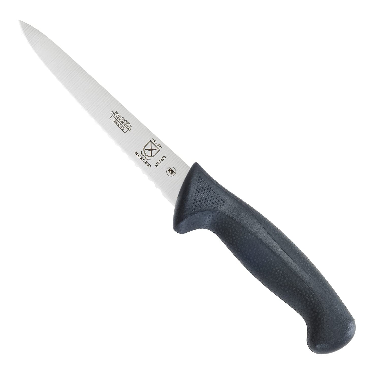 Mercer Culinary M22508 Millennia Black Handle, 8-Inch Wavy Edge, Bread Knife